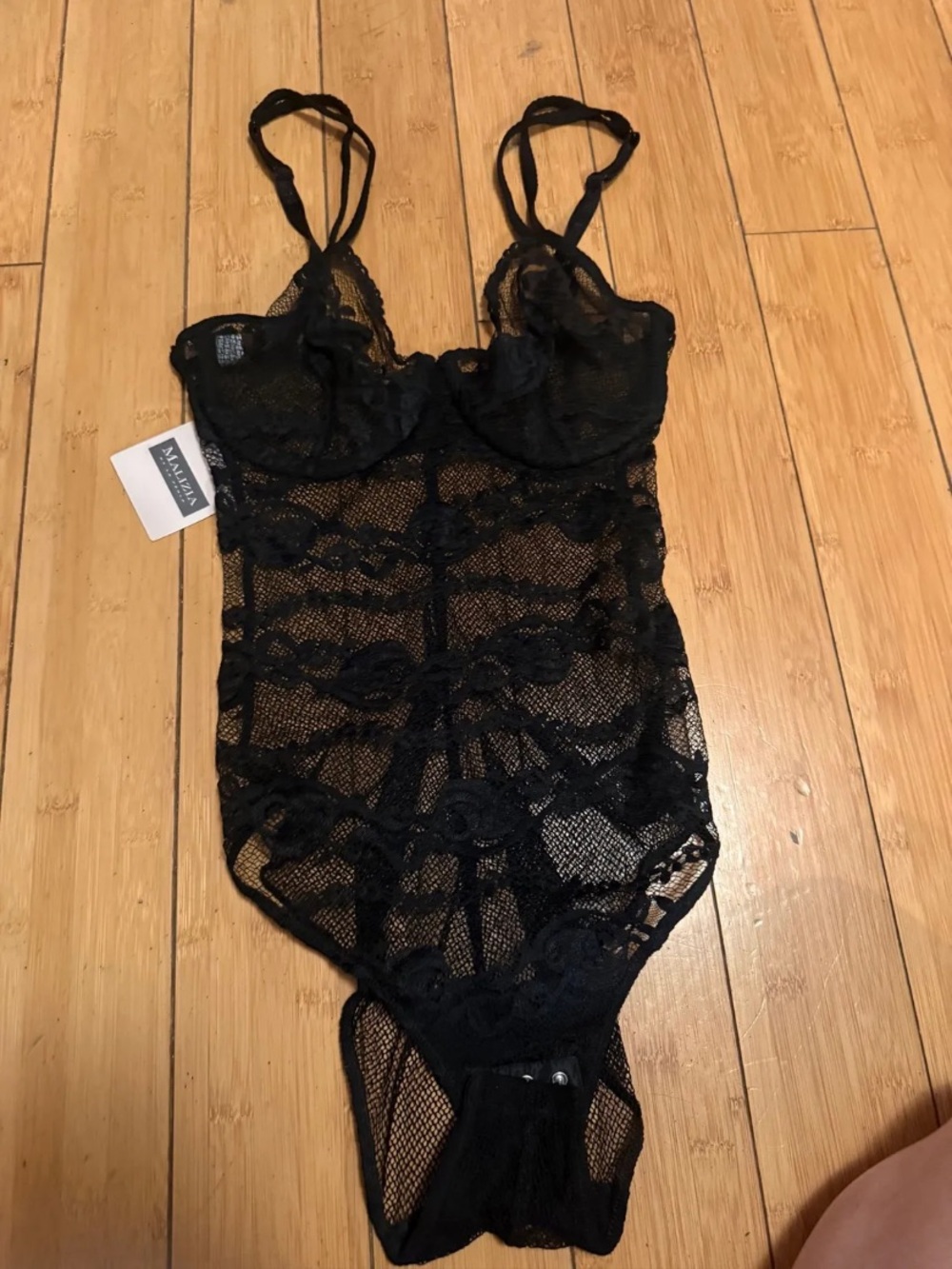 La Perla Black Sheer Lace Underwire Bodysuit